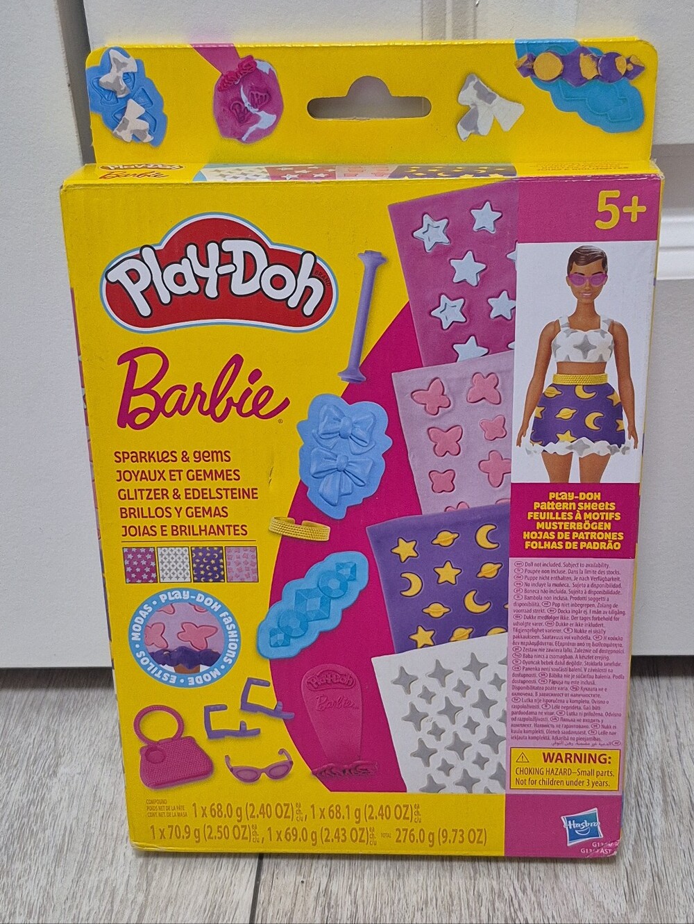 Play-Doh Barbie Sparkles and Gems Set, Make Doll Clothes - New In Box